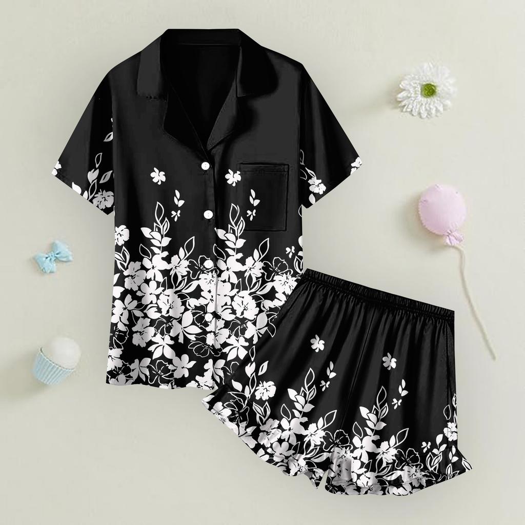 Children's Home Clothes Pajamas Set Short-sleeved Top Shorts Two-piece Set Outer Wear Play Cardigan Clothes
