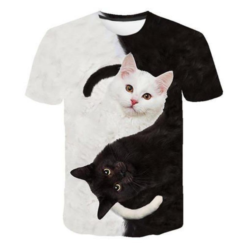 2024 Men/woman High Quality Brand T-shirt Hombre New Men T-shirt Casual Short Sleeve O-neck Fashion Funny Cat Printed 3D T Shirt