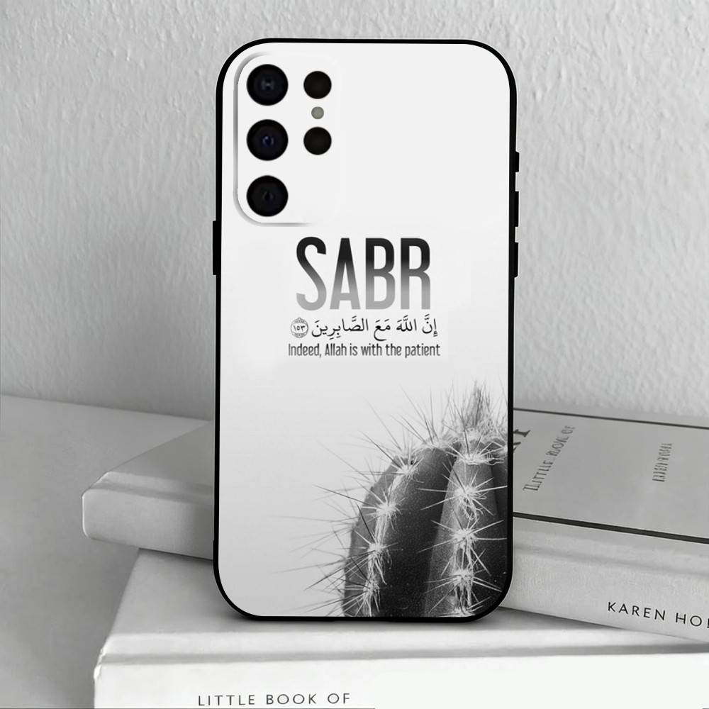 Q-Коран Сабр Ислам Терпение КРУТЫЙ Чехол для Телефона Для Samsung S25,S24,S21,S22,S23,S30,Ultra,S20,Plus,Других Мягкий Черный Чехол Samsung S22plus5G