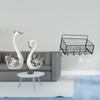 Porcelain Swan Figurine Collection Animal Statue Ornament for Living Room Bedroom Desktop Fireplace