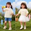 Beibeiyi Girls' Summer Lightweight Lace Print Short Sleeve T-Shirt