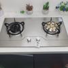 Kitchen Cooking High Fire Stove Stainless Steel Panel Embedded Gas Stove New Household Dual Stove Gas Cooker