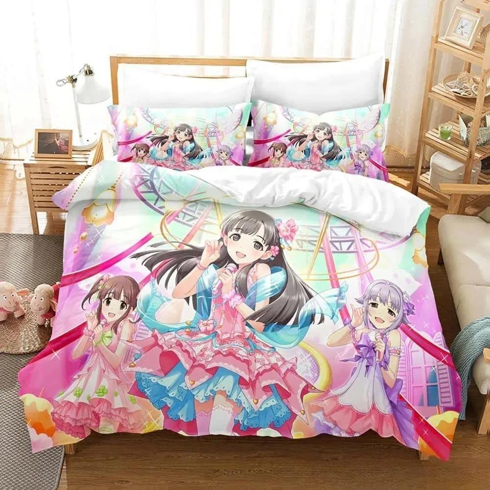 

THE iDOLM@STER Cinderella Girls Starlight Stage Постельный комплект 3D-принт Аниме трехпредметный комплект Взрослый Детский Спальня Наборы пододеяльников 70x133cm 2pcs