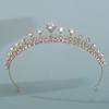 New Wedding European Style Wedding Headband, Forest Leaf Crystal Beaded Starry Handmade Bridal Crown