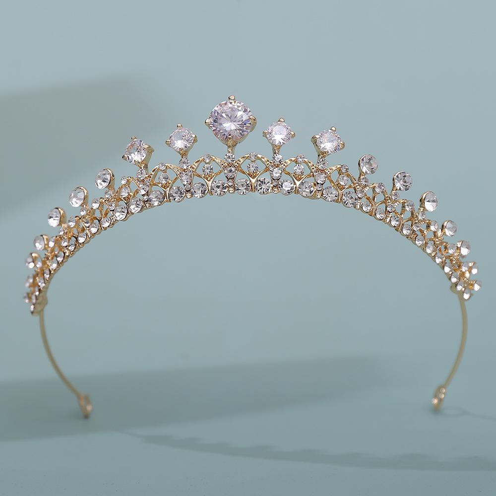 New Wedding European Style Wedding Headband, Forest Leaf Crystal Beaded Starry Handmade Bridal Crown