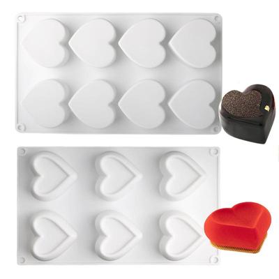 Elegant Heart-Shaped Silicone Mold for Valentine's Day Cakes and Desserts (6-Cavity)
