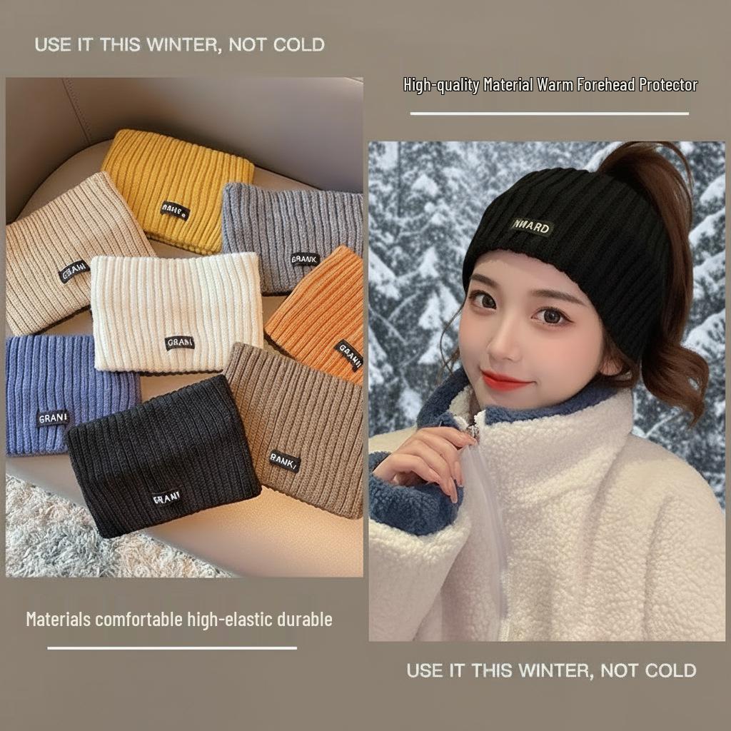 Four Seasons Wide Edge Sport Headband - Internet Celebrity Style, Solid Color, Wearable Knitted Hairband