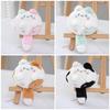 Squeak Long Tailed Cat Hanging Pendant Cute Bag Ornaments Stuffed Cat Key Chain  for Girl's Bag