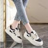 Damen Plateausneaker Frühling Neu Schnürung Flache Sneaker Weiche Sohle Rutschfest Laufschuhe Damen Dicke Sohle Freizeit Board Schuhe