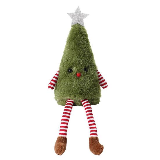 Festive Atmosphere Soft Furnishings Christmas Tree Plush Ornament with Dangling Legs, Cute Stuffed Figure, for Home Doll Living Room Sofa And