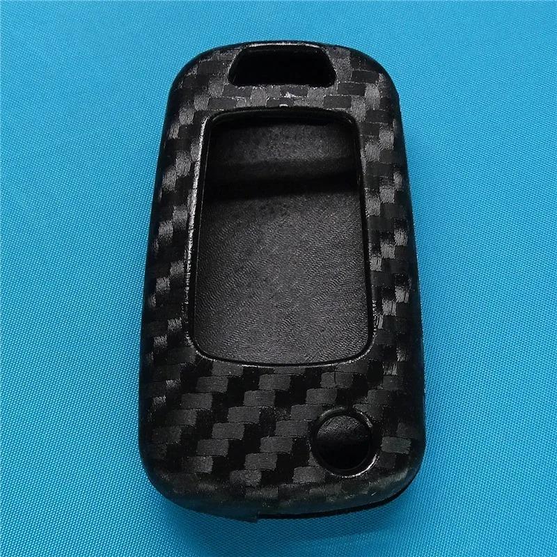 Carbon Fiber Silicone Remote Car Key Cover Case For Opel Vauxhall Mokka Astra J Corsa E Insignia Zafira C For Chevrolet Cruze