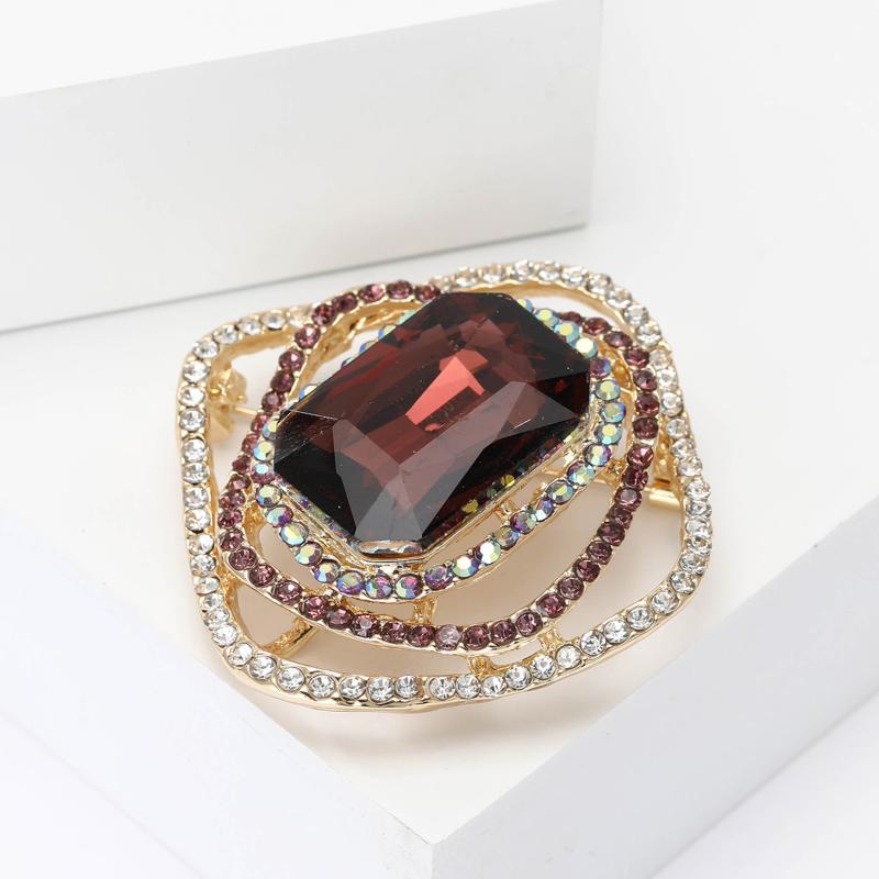 Square Brooches For Women Clothing Coat Jewelry Accessries Gifts