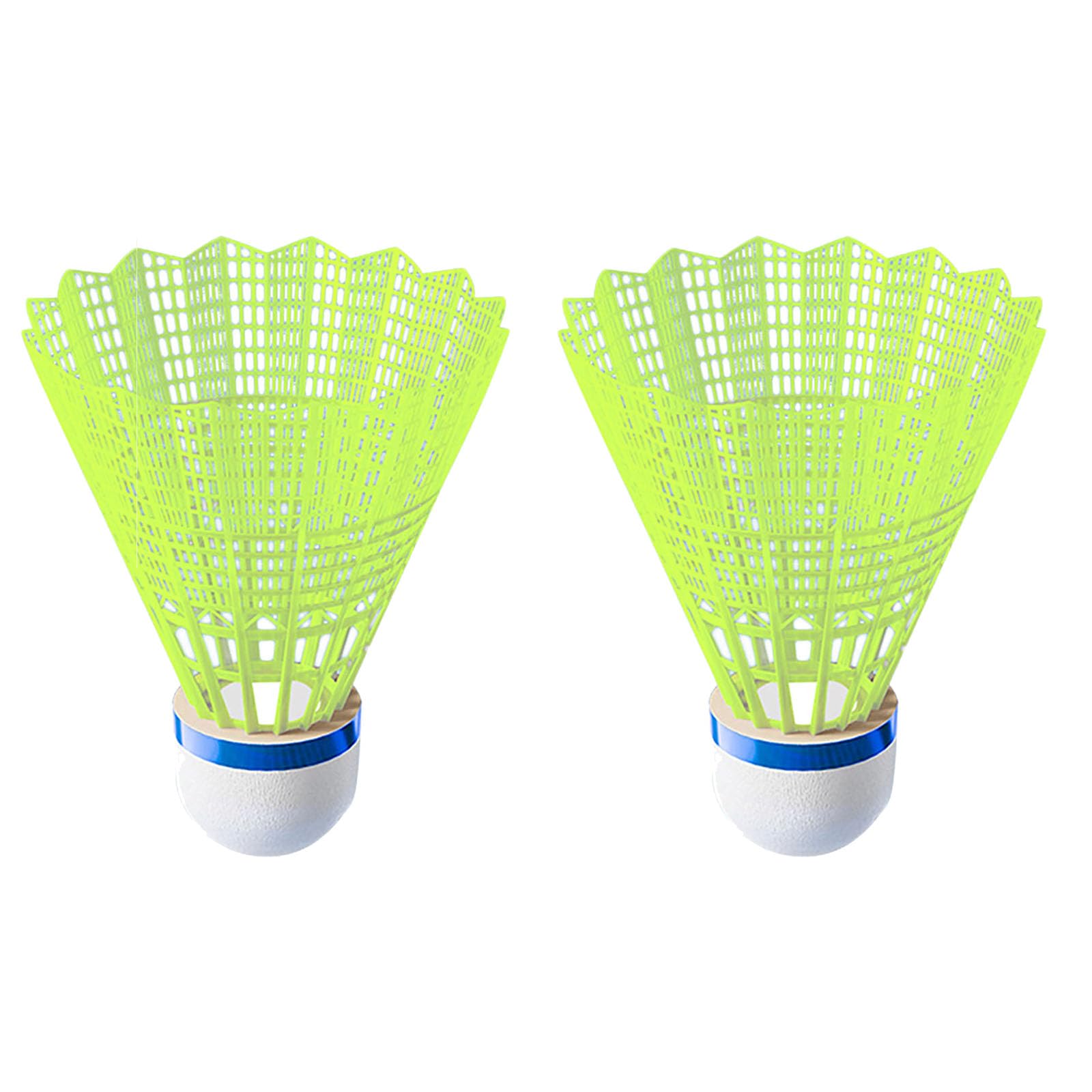 Badminton Durable Nylon Badminton High Elasticity Windproof High Stability Lightweight Badminton 2 pieces fluorescent green