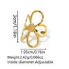 High-End Stainless Steel Mixed Gold & Silver Hollow Flower Ring for Women