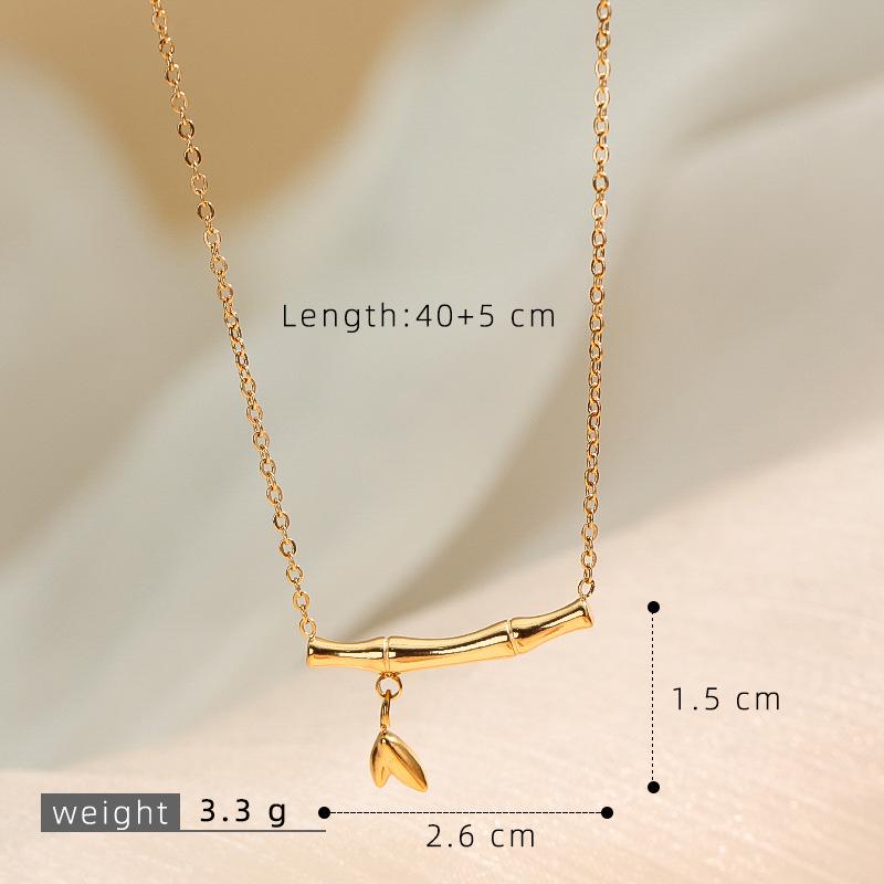 Chinesischer Stil Bambus Anhänger Schlüsselbein Kette - Einzigartiges, Langlebiges Design