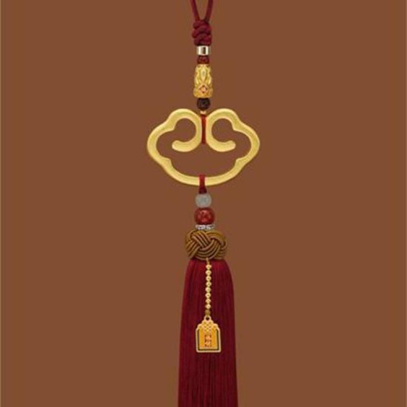 Imitation Brass Ruyi Ping An Pixiu Rearview Mirror Tassel Ornament