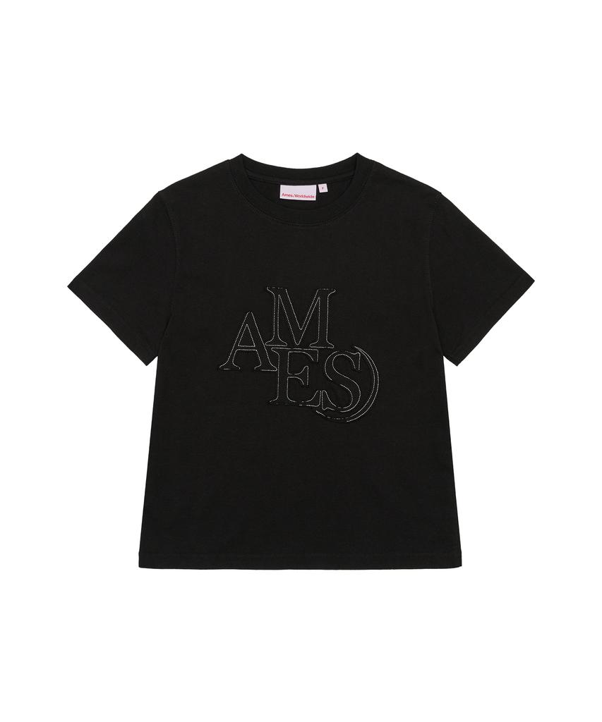AMES-WORLDWIDE Ames Applique Tee Black
