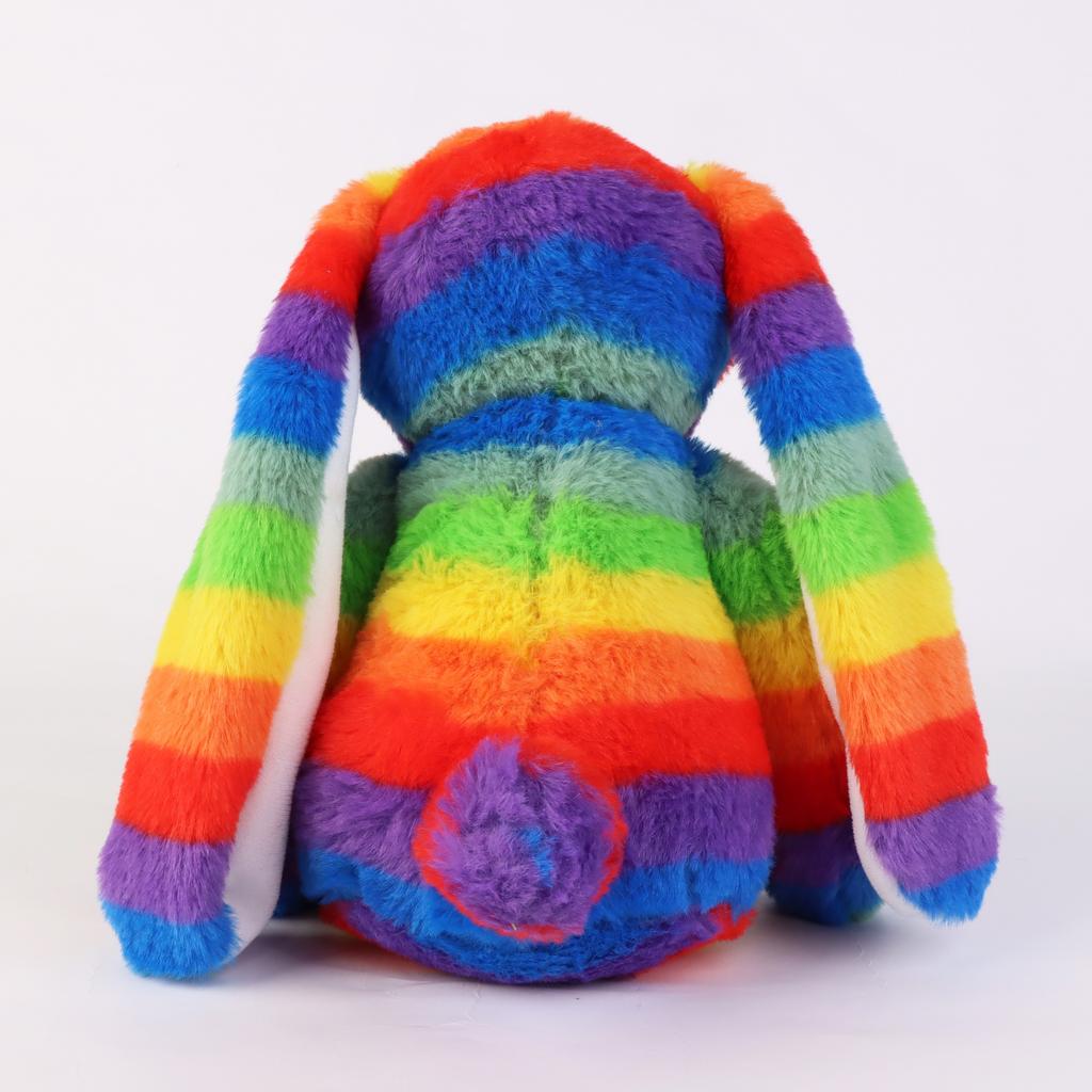 Kawaii Easter Rabbit Plush Toy With Long Ears Colorful Stuffed Animal Doll Throw Pillow Easter And Valentine'S Day