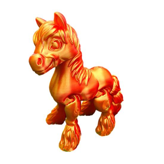3D Printed Horse Figurine Movable Joints Pony Statue Stress Relief Fidget Toy Educational Animal Model Desktop Decoration Ornament