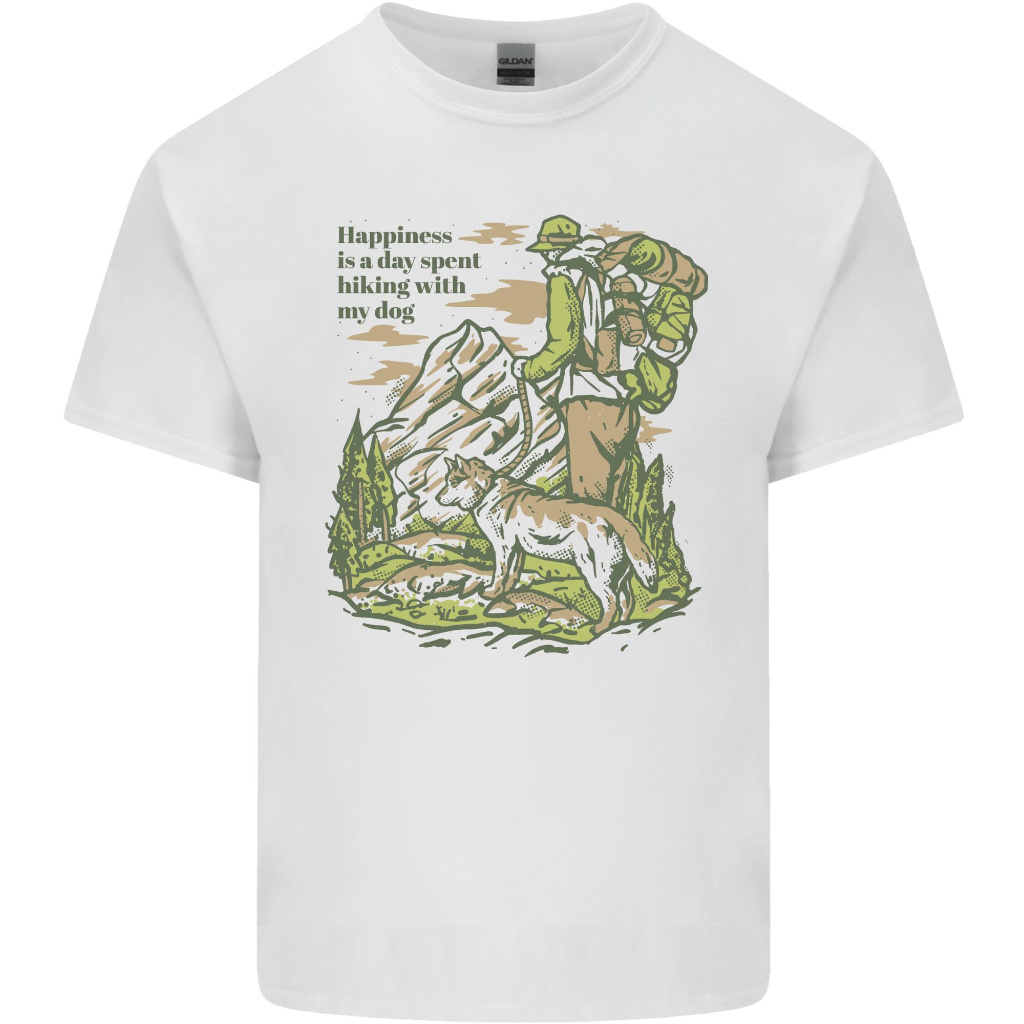Happiness is Hiking With My Dog Unisexs Light Cotton TShirt S