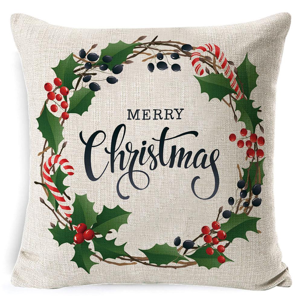 New Christmas Pillow Cover Four-piece Set Pillow Cushion Office Lumbar Backrest Decorative Backrest