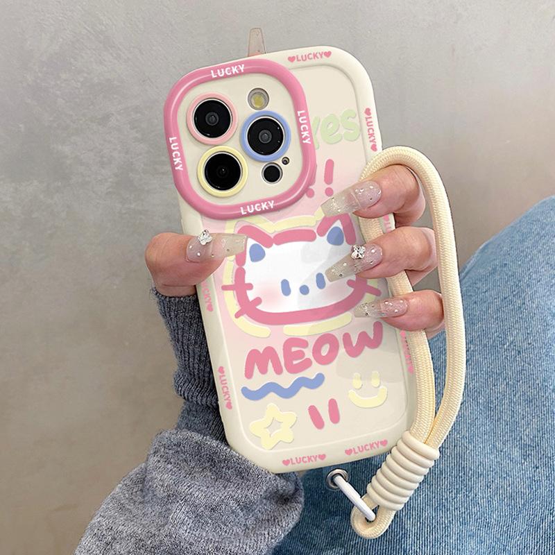 Pink Cat for IPhone17promax Phone Case for Apple 15 New 14plus Silicone for IPhone13