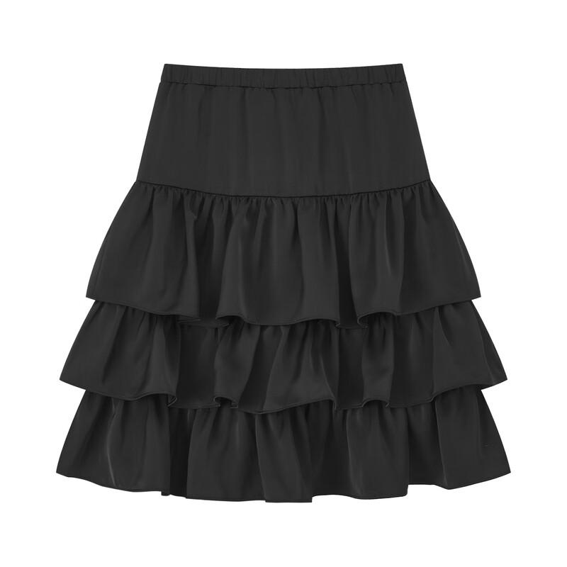 ELLE KIDS Girls' Winter Pleated Mid-Length Cake Skirt