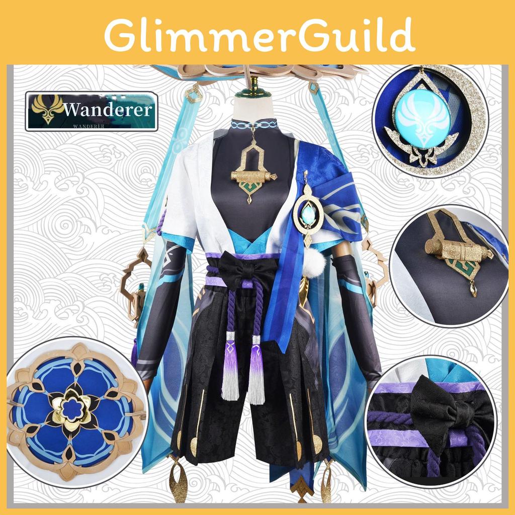 Luxurious Genshin Impact Kunikuzushi-wanderer Balladeer Wanderer Scaramouch Cosplay Bamboo Hat Adult Dress