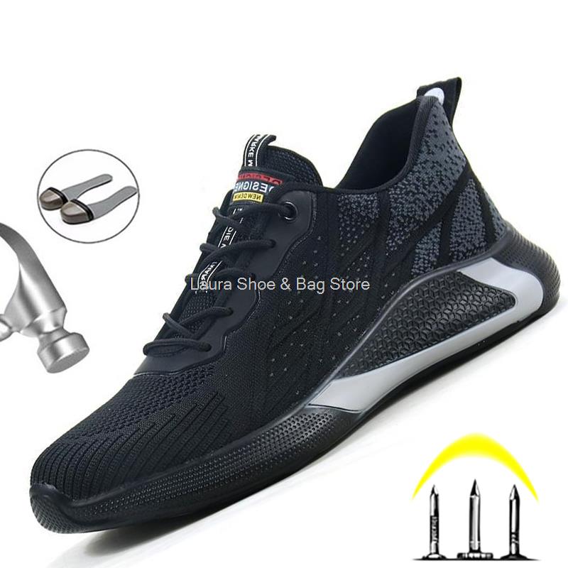 Fashion Fashion Safety Shoes Men Boots Puncture Proof Work Shoes Sneakers Steel Toe Shoes Male Work Boots Construction Work Footwear