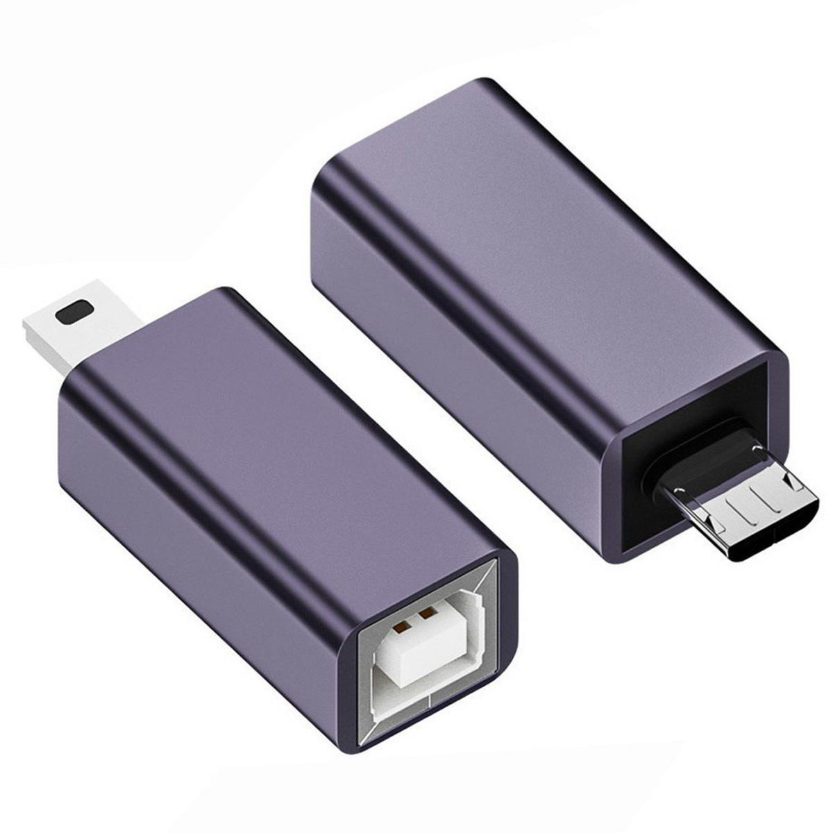 

U2-010-MM 2Pcs USB 2.0 B Type Female to Mini USB & Micro Male Extension Adapter for Printer Phone Disk As Shown A