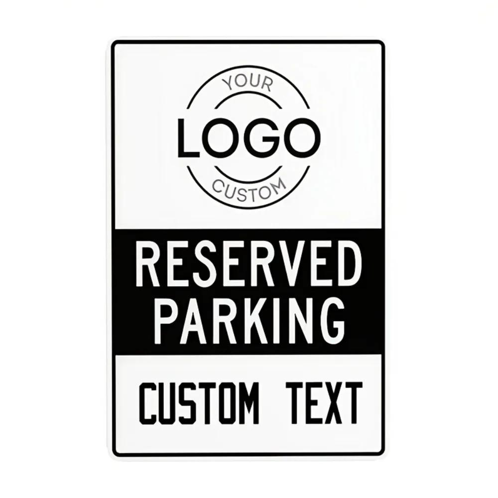 Custom 20x30cm Aluminum Reserved Parking Sign, Anti-Oxidation Metal Wall Decor for Business & Commercial Lots