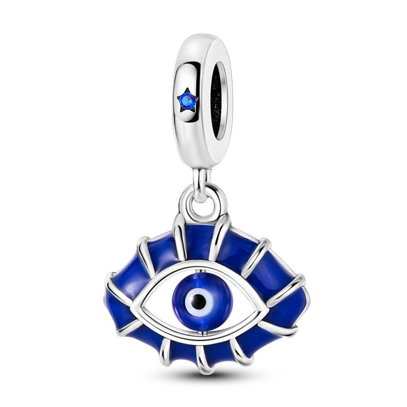 100% Rame Zircone Scintillante Occhio del Diavolo Occhio di Horus Auguri Migliori Portafortuna Perline Adatte a Braccialetti da 3 mm Gioielli Fai da Te