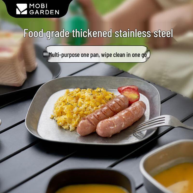 Stainless Steel Retro Outdoor Camping Plate Standard