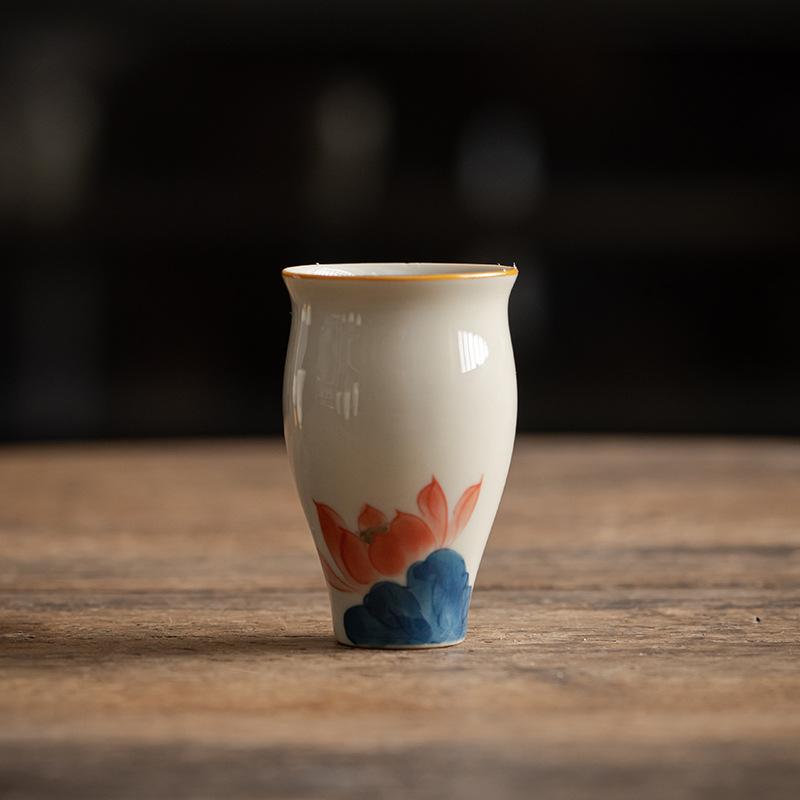 Traditional Chinese Tea Cup Ceramic Hand Painted Zen Style Kung Fu Tea Set Asian Home Decor