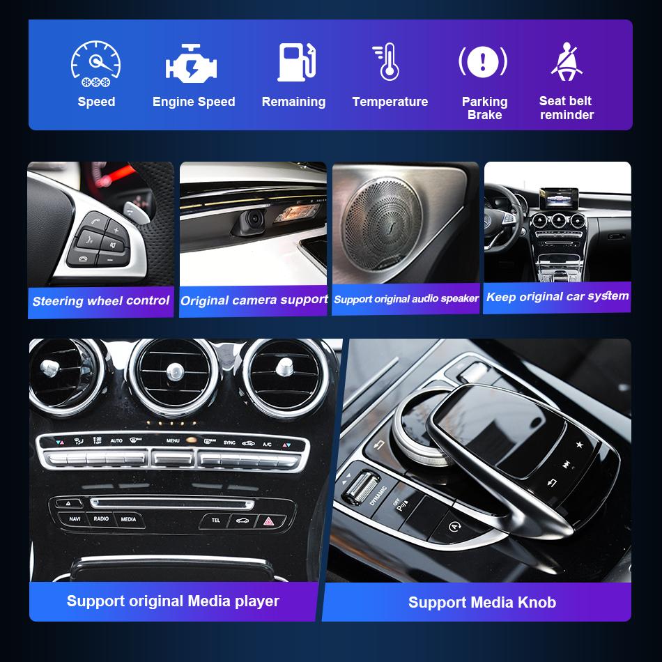Linux Car Radio Wireless Carplay For Mercedes Benz C Class W205 GLC V Class W447 2015-2019 GPS Auto Multimedia Player Navi