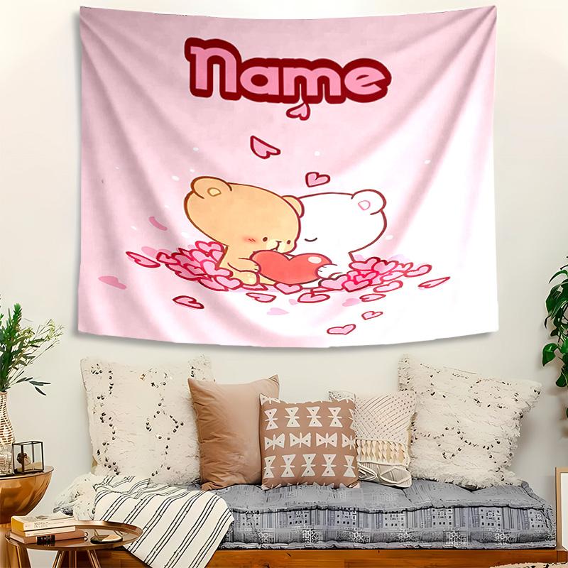 Personalized Bubu Dudu Background Tapestry,Custom Name Birthday Party,Multifunctional Wall Decoration for Home Decor,Various Occasions
