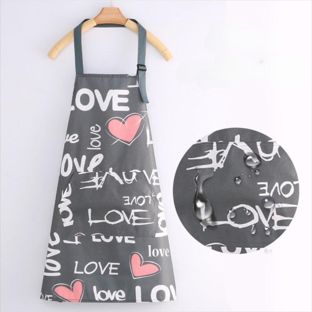 

Flower Prints Kitchen Smock Waterproof Catering Waiter Work Clothes New Kitchen Apron Love