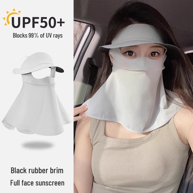 Women's Full Face UV Protection Ice Silk Sunscreen Mask for Driving & Cycling