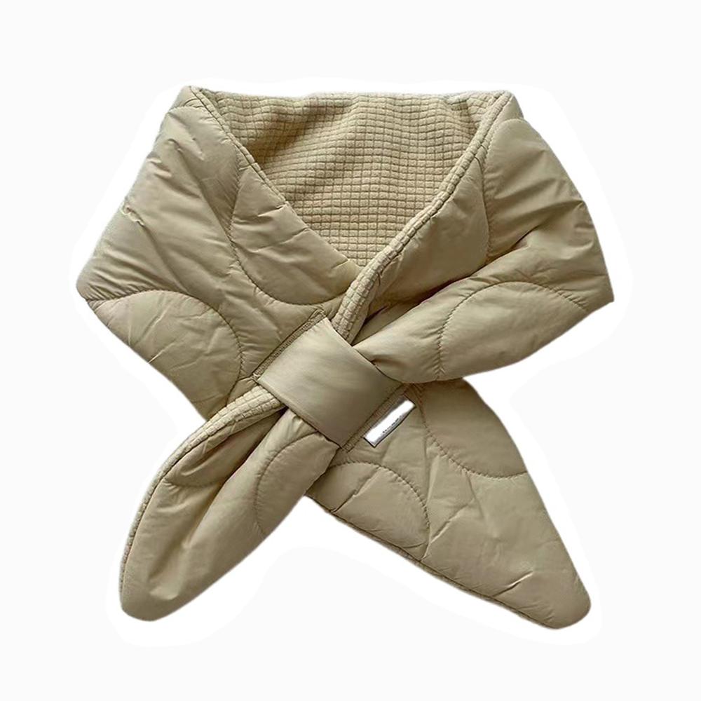 

Warm Women s Scarf Solid Color Knitted Scarf Casual Cross Down Scarf бежевий
