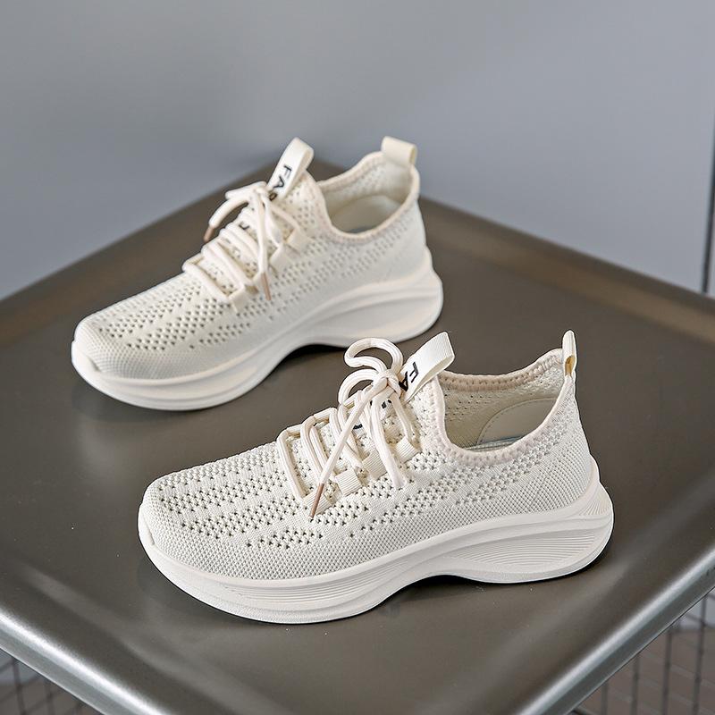 2025 summer ins Korean version of the new fly-woven women's shoes student sports running casual shoes breathable height-increasing shoes F987