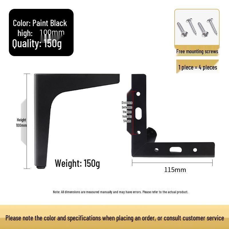 Metal Triangle Sofa, Cabinet & Table Support Legs - Heightening Furniture Legs