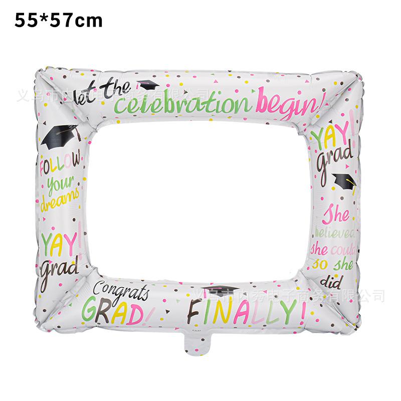 Diy Photo Frame Balloon Birthday Party Decoration Aluminum Film Balloon Graduation Scene Arrangement Props Atmosphere Arrangement