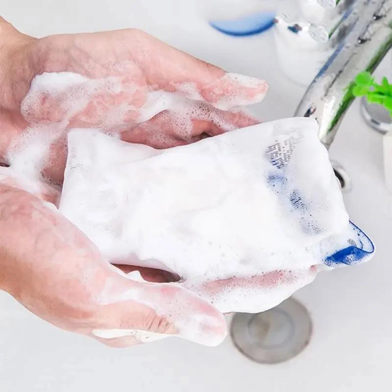 Soap Foaming Net Bag Hangable Mesh Glove for Shower, Bathroom, Facial & Body Cleansing Bubble Maker for Effective Cleaning