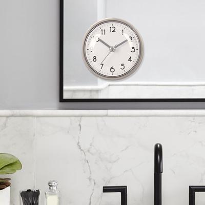 Mini Sucker Wall Clock Bathroom Anti-Fog Waterproof 7cm Kitchen Toilet Living Room Waterproof Small Quartzs Table Clock