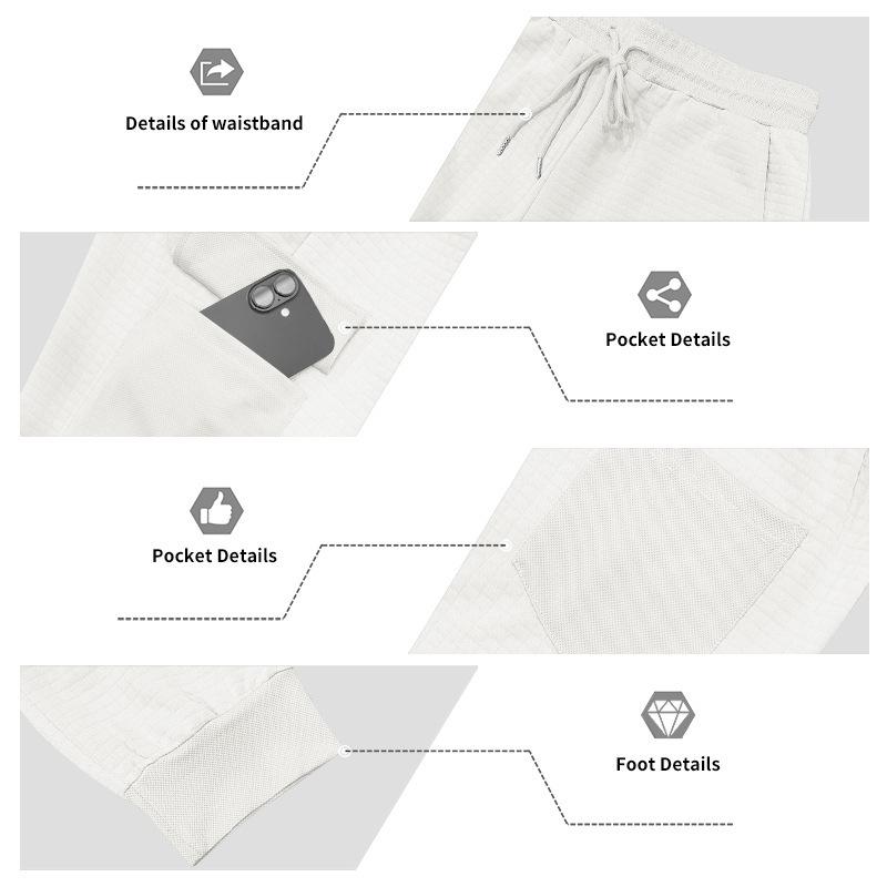 Herbst/Winter Jacquard Karierte Herren Casual Relaxed-Fit Stehkragen Arbeitshose mit Outdoor Hoodie Set