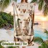 Gnome Theme Beach Towel Personalized Custom Name & Text Soft Quick Dry Beach Towel for Swimming Travel