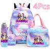 4Pcs/set K-Pop Demon Hunters Printed Backpack Handbag Pencil Case 750Ml Water Bottler for Teenager Boy Girl Large Capacity Waterproof Schoolbag