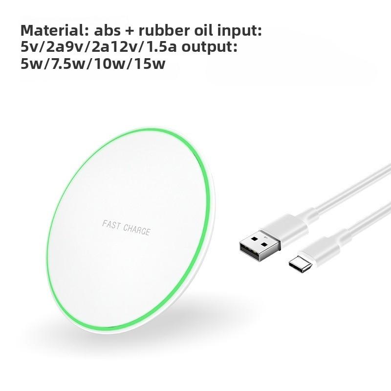 Ultra-thin Round 15W Induction Fast Wireless Phone Charging Pad Fast Charging Universal Countertop Wireless Charger Pad Gifts