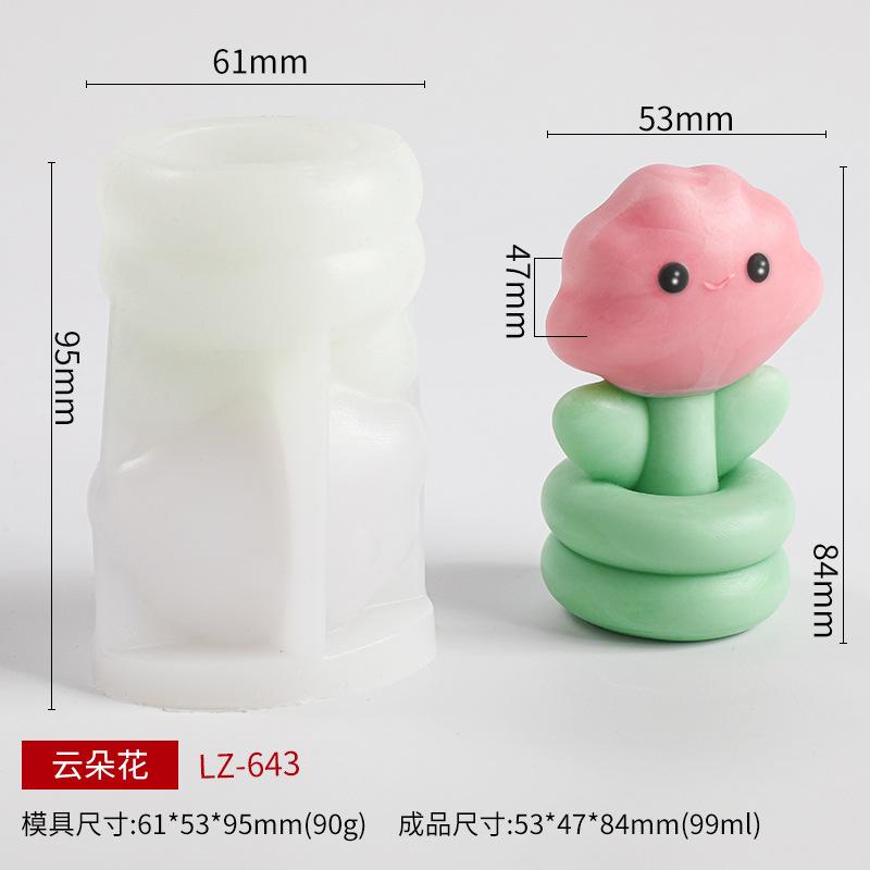 DIY Cloud Flower Shaped Silicone Mold Scented Candle Aroma Decor