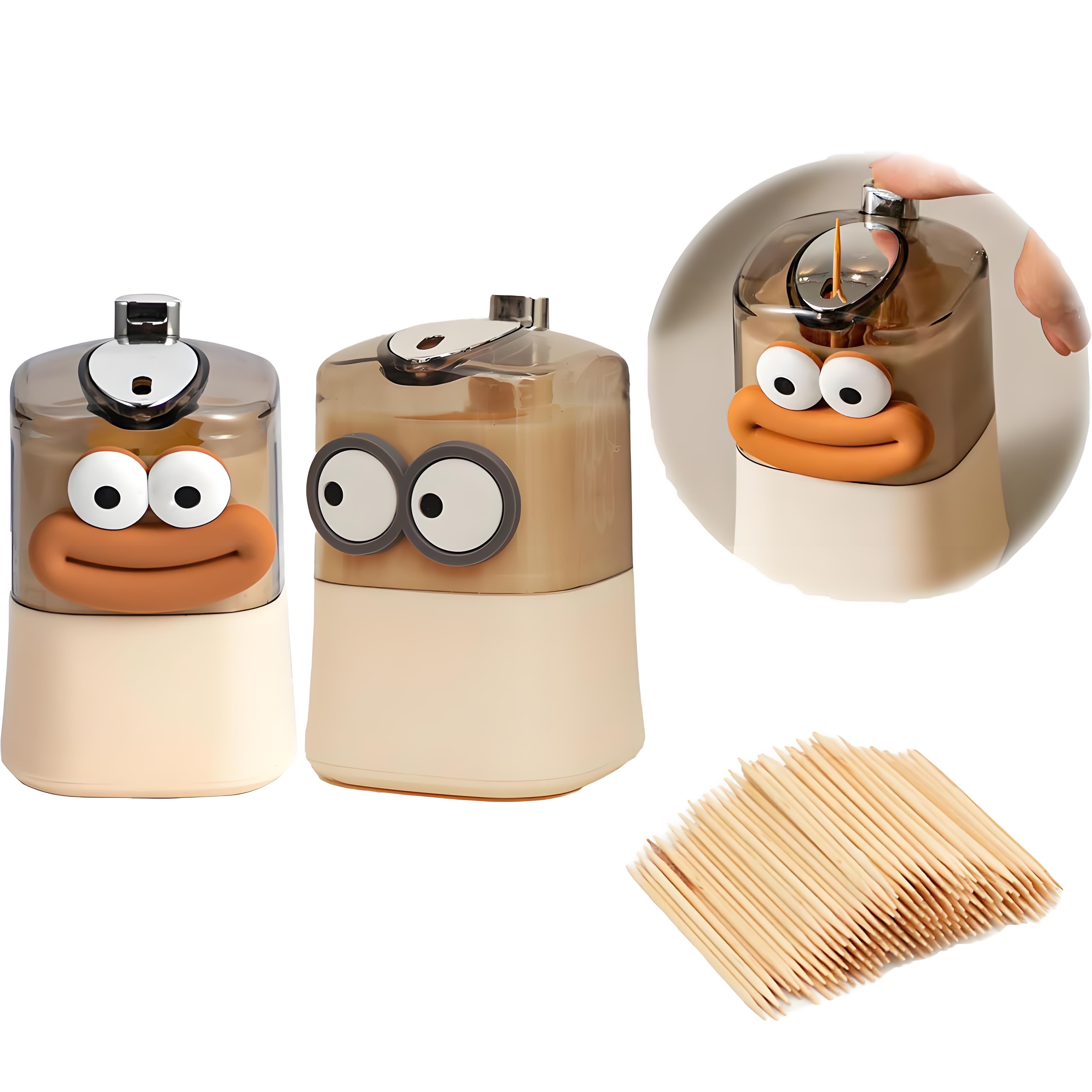 

2-Pack Automatic Toothpick Dispenser | Pop-Up Design & Dust-Proof Cover | Novelty Kitchen Dining Table Counter Organizer